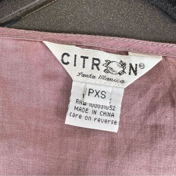 CITRON  Sleeveless Floral Tank Top One of a Kind Artwork Top size XSP - Picture 5 of 6